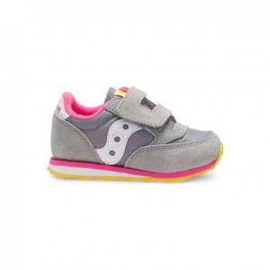 Big Kids' Saucony Jazz Hook & Loop Sneakers Grey | CANADA UOCFKJZ