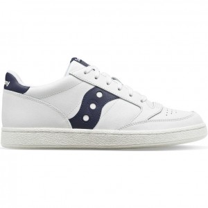 Men's Saucony Jazz Court PU Sneakers White / Navy | CANADA PCYJSUV