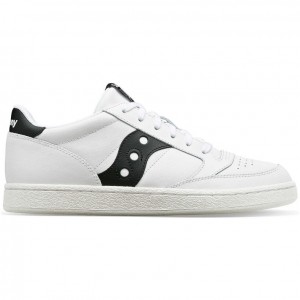 Men's Saucony Jazz Court PU Sneakers White / Black | CANADA JETHLFU