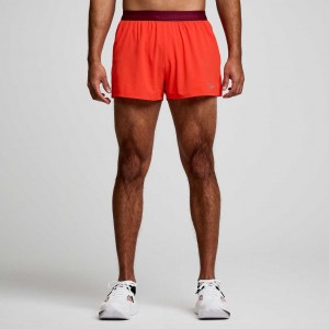 Men's Saucony Outpace 2.5" Split Shorts Red | CANADA UKCGZIA