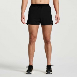 Men's Saucony Outpace 3" Shorts Black | CANADA BTPDRFJ