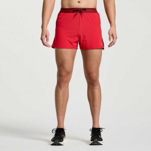 Men's Saucony Outpace 3" Shorts Red | CANADA SEOXKYZ