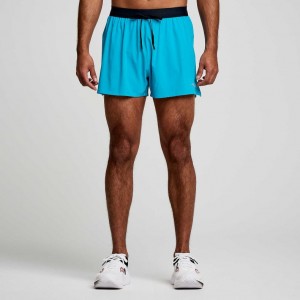 Men's Saucony Outpace 3" Shorts Turquoise | CANADA TFCMHID