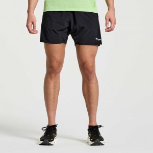 Men's Saucony Outpace 5" Shorts Black | CANADA QJXUYTA