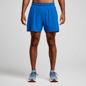 Men's Saucony Outpace 5" Shorts Blue | CANADA TRVAYGQ