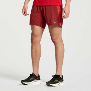 Men's Saucony Outpace 5" Shorts Red | CANADA VJUARGO