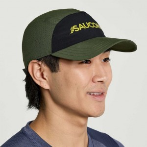 Men's Saucony Outpace Hat Dark Green | CANADA WQXYFCM