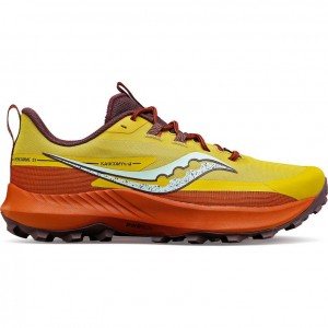 Men's Saucony Peregrine 13 Trail Running Shoes Yellow / Orange | CANADA EQOAWCB