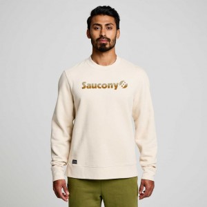 Men's Saucony Recovery Crew Sweatshirt Cream | CANADA LSXBFRK