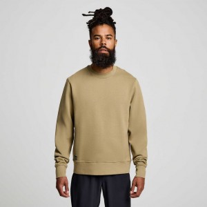 Men's Saucony Recovery Crew Sweatshirt Olive | CANADA MLEOTIY