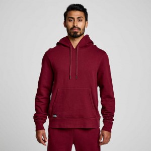 Men's Saucony Recovery Hoodie Red | CANADA JZRPQFL