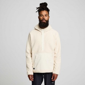 Men's Saucony Recovery Sherpa Pullover Hoodie Cream | CANADA QPWSOML