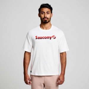 Men's Saucony Recovery Short Sleeve T-Shirt White | CANADA ZBYRUWK