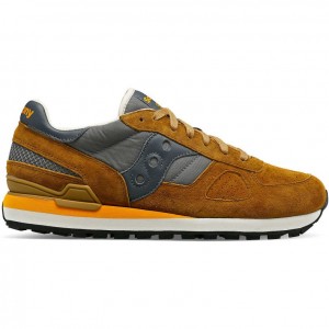 Men's Saucony Shadow Original Premium Sneakers Brown / Grey | CANADA XLURVAZ