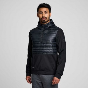 Men's Saucony Solstice Oysterpuff Hoodie Black | CANADA IWPVKHQ