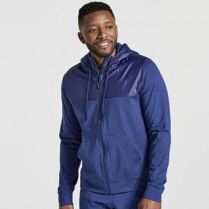 Men's Saucony Solstice Zip Hoodie Navy | CANADA UEVLMRG