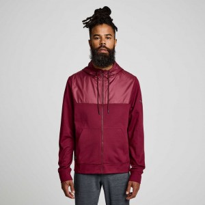 Men's Saucony Solstice Zip Hoodie Red | CANADA ACMGODZ