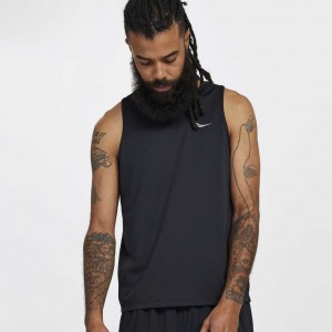 Men's Saucony Stopwatch Singlet Black | CANADA PJHUVEB