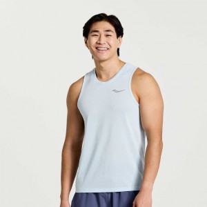 Men's Saucony Stopwatch Singlet Blue | CANADA NDVUMKJ