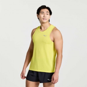 Men's Saucony Stopwatch Singlet Yellow | CANADA WFIHKJR