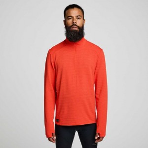 Men's Saucony Triumph 3D 1/2 Zip Sweatshirt Orange | CANADA XNIDTMC