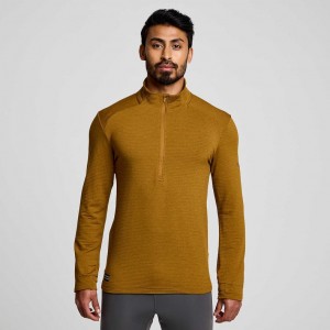 Men's Saucony Triumph 3D 1/2 Zip Sweatshirt Brown | CANADA WCEBTDN