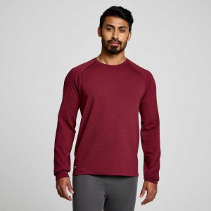 Men's Saucony Triumph 3D Crew Sweatshirt Red | CANADA RSKLEMJ