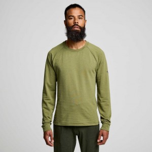 Men's Saucony Triumph 3D Crew Sweatshirt Green | CANADA NFMTPEQ