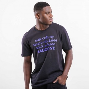 Men's Saucony X Frank Cooke Rested T-Shirt Black | CANADA FRHYPJV