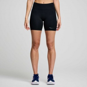 Women's Saucony Fortify 6" Shorts Black | CANADA MIHTRBQ