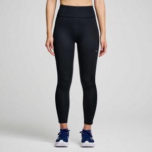 Women's Saucony Fortify Crop Tight Black | CANADA ZNVSUQW