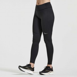 Women's Saucony Fortify Tight Black | CANADA SMIRWHN