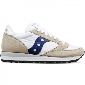 Women's Saucony Jazz Original Sneakers White / Beige / Navy | CANADA BJKSIAE