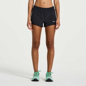 Women's Saucony Outpace 2.5" Split Shorts Black | CANADA GTENUCV