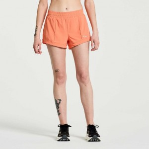 Women's Saucony Outpace 3" Shorts Coral | CANADA MOXKDLF