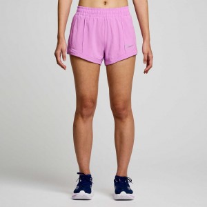 Women's Saucony Outpace 3" Shorts Purple | CANADA YKEHORN