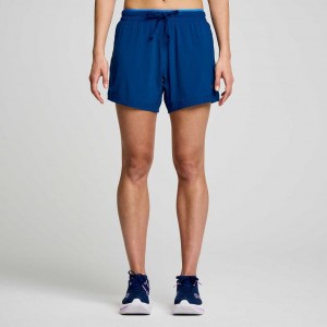 Women's Saucony Outpace 5" Shorts Indigo | CANADA CRFPELV