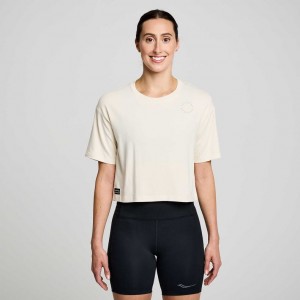 Women's Saucony Recovery Boxy T-Shirt White | CANADA FAORXLY