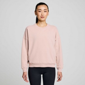 Women's Saucony Recovery Crew Sweatshirt Pink | CANADA KGQHYIX