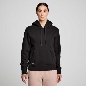 Women's Saucony Recovery Hoodie Black | CANADA NLXUWSJ