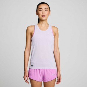 Women's Saucony Stopwatch Singlet Purple | CANADA UONGYIK