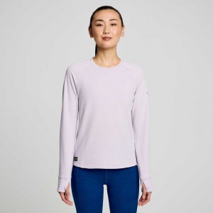 Women's Saucony Triumph 3D Crew Sweatshirt Purple | CANADA YRFGNPH