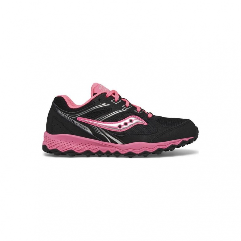 Big Kids\' Saucony Cohesion TR14 Lace Sneakers Black / Pink | CANADA ZNFUIWM