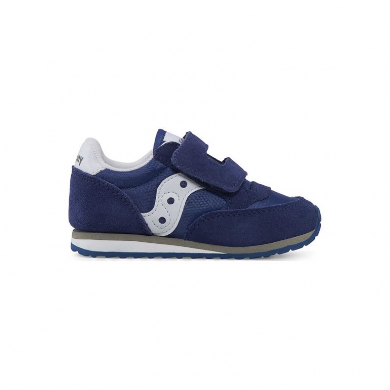 Big Kids\' Saucony Jazz Hook & Loop Sneakers Navy | CANADA OSFZUTR