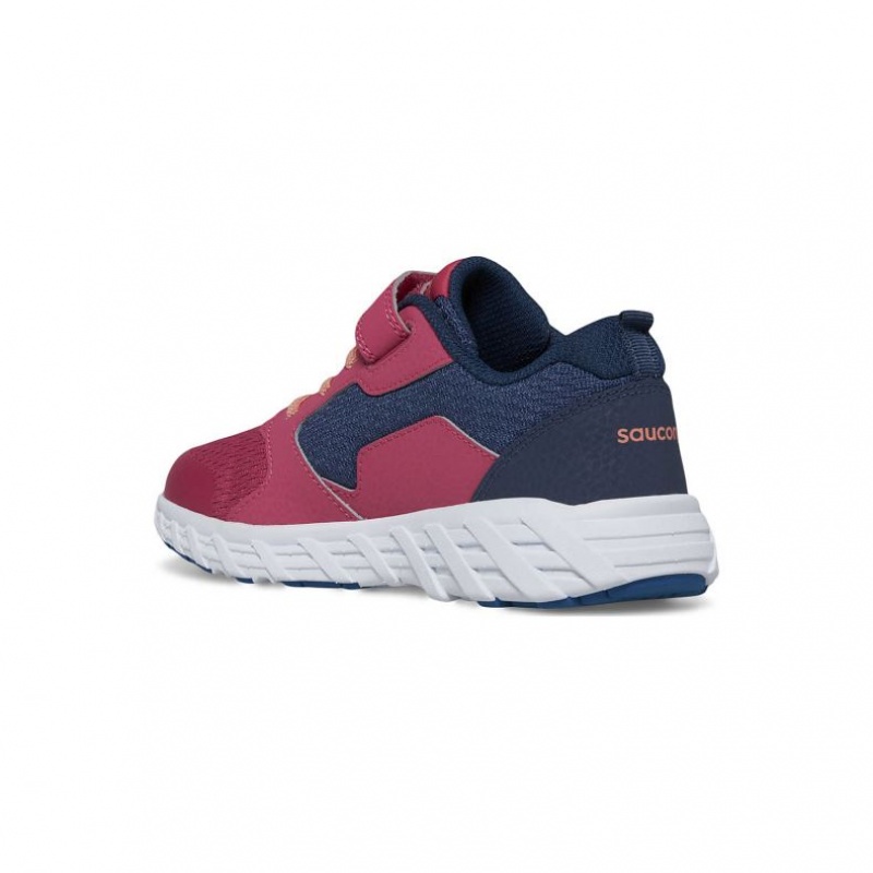 Big Kids' Saucony Wind 2.0 A/C Sneakers Navy / Red | CANADA EHRQGXB