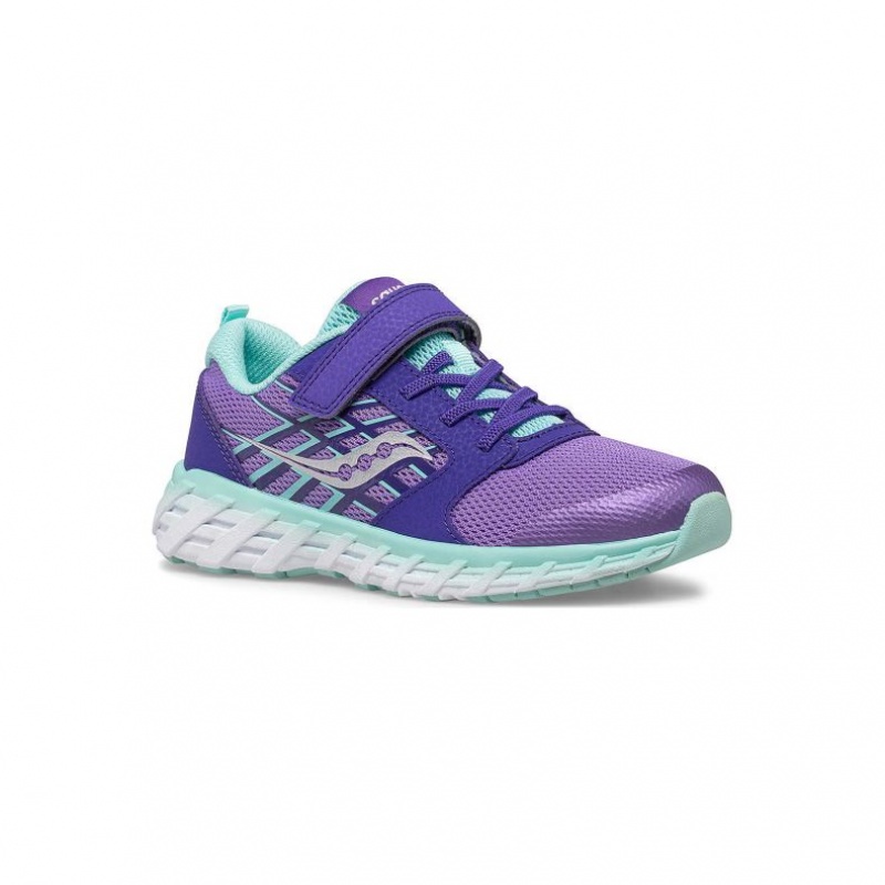 Big Kids' Saucony Wind 2.0 A/C Sneakers Purple | CANADA WILUBDJ