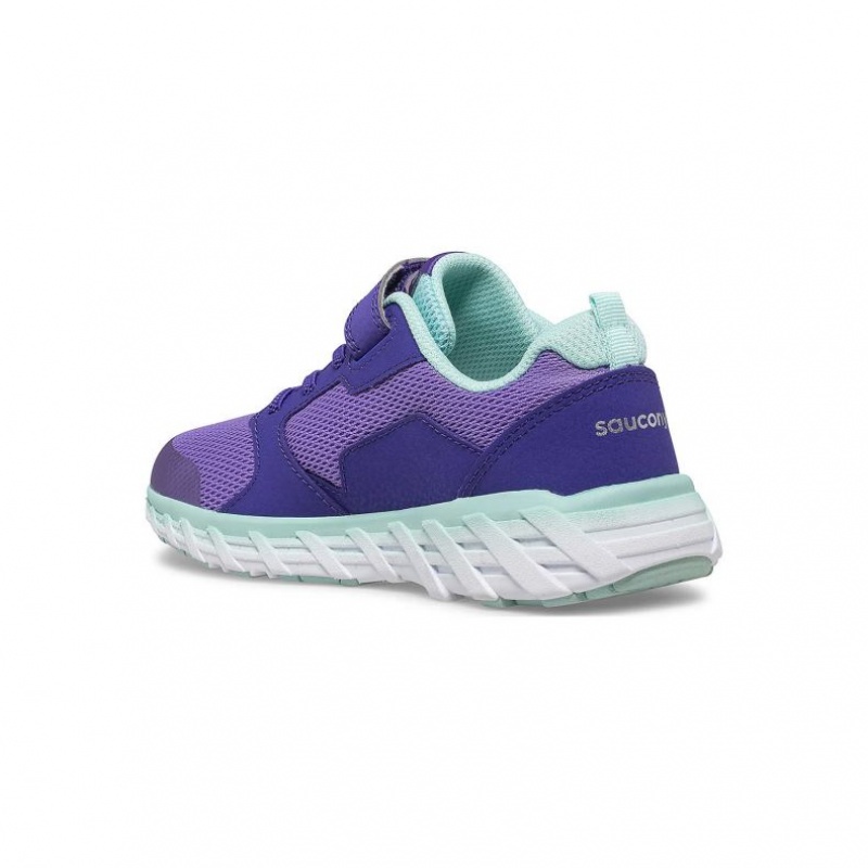 Big Kids' Saucony Wind 2.0 A/C Sneakers Purple | CANADA WILUBDJ