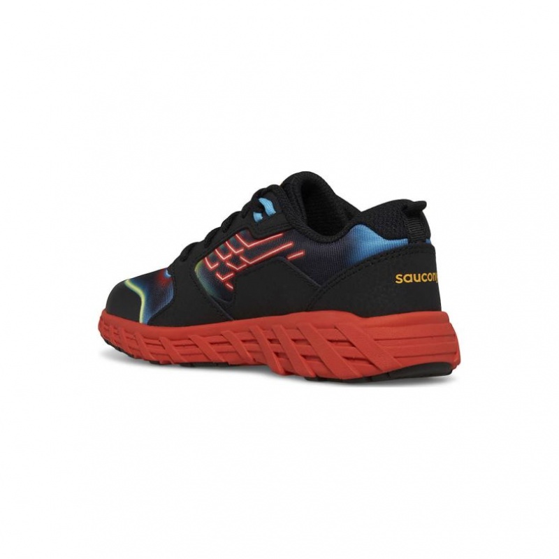 Big Kids' Saucony Wind 2.0 Lace Sneakers Black / Red | CANADA VCIJFSL