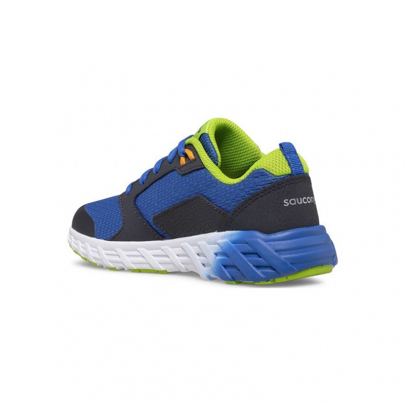 Big Kids' Saucony Wind 2.0 Lace Sneakers Blue / Green | CANADA RMBZYGV