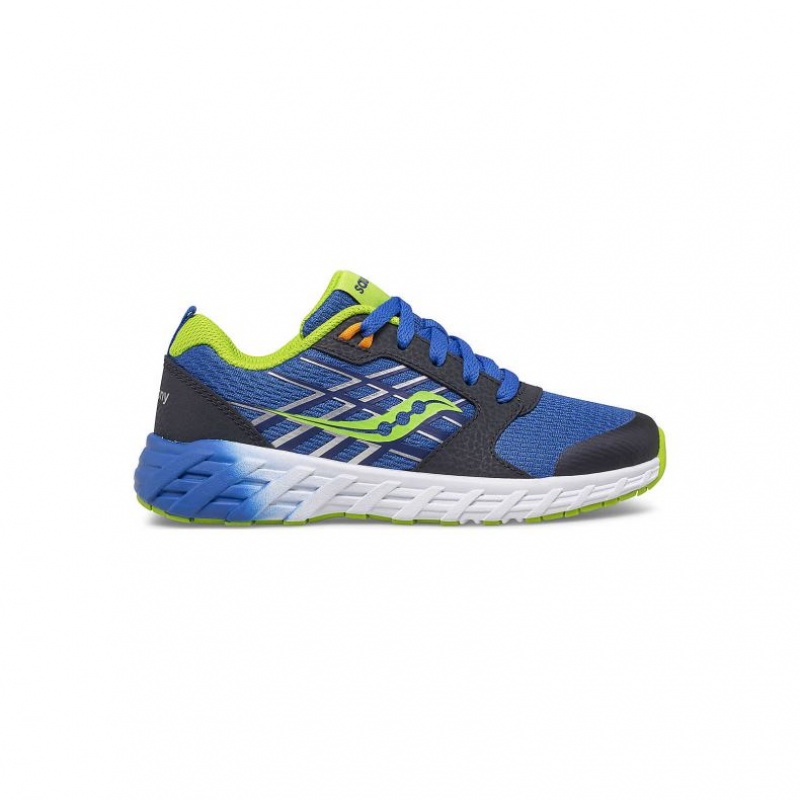 Big Kids\' Saucony Wind 2.0 Lace Sneakers Blue / Green | CANADA RMBZYGV